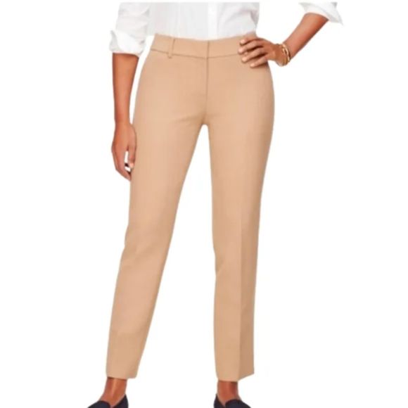 Talbots Pants - TALBOTS Straight Leg Pants Womens Size 14 Tan Hampshire Ankle High Rise NWT